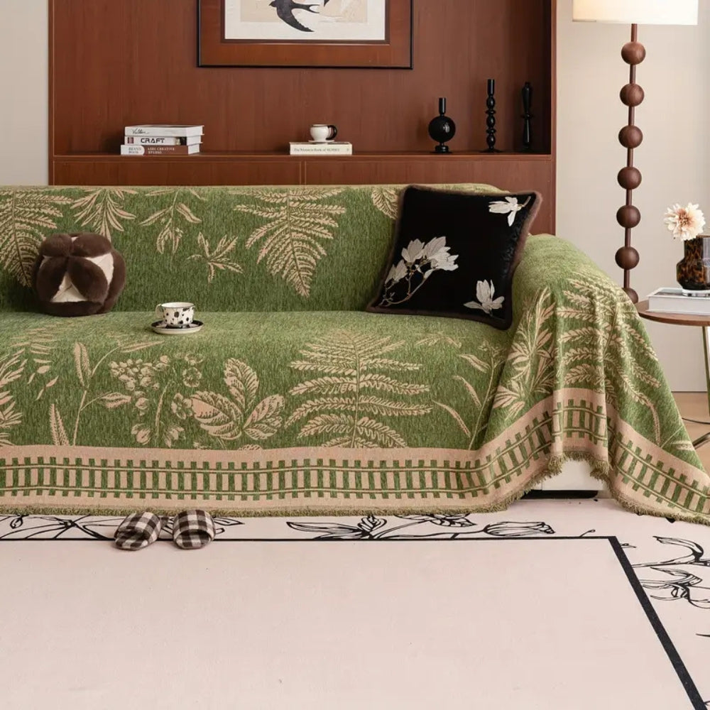 Foliage Floral Chenille Sofa Cover