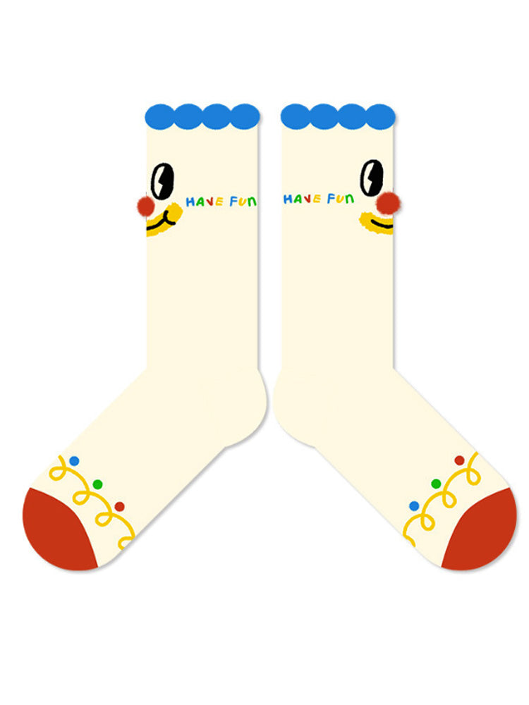 Cartoon Clown Pattern Socks