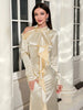 Long Sleeve Off-Shoulder Tie Dress