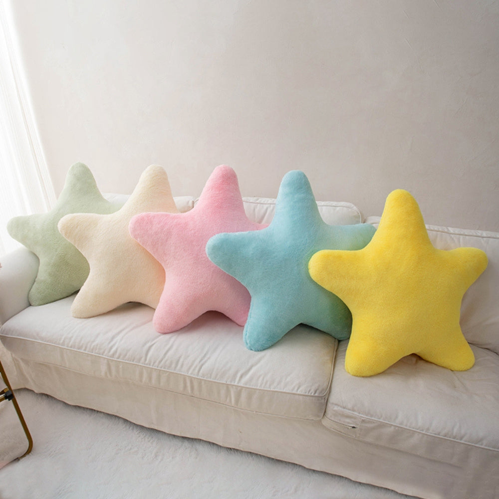 Cuddly Pastel Fluffy Star Cushion
