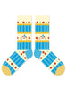 Cartoon Little Red Flower Striped Socks
