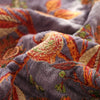 Botanic Floral Cotton Tassel Blanket