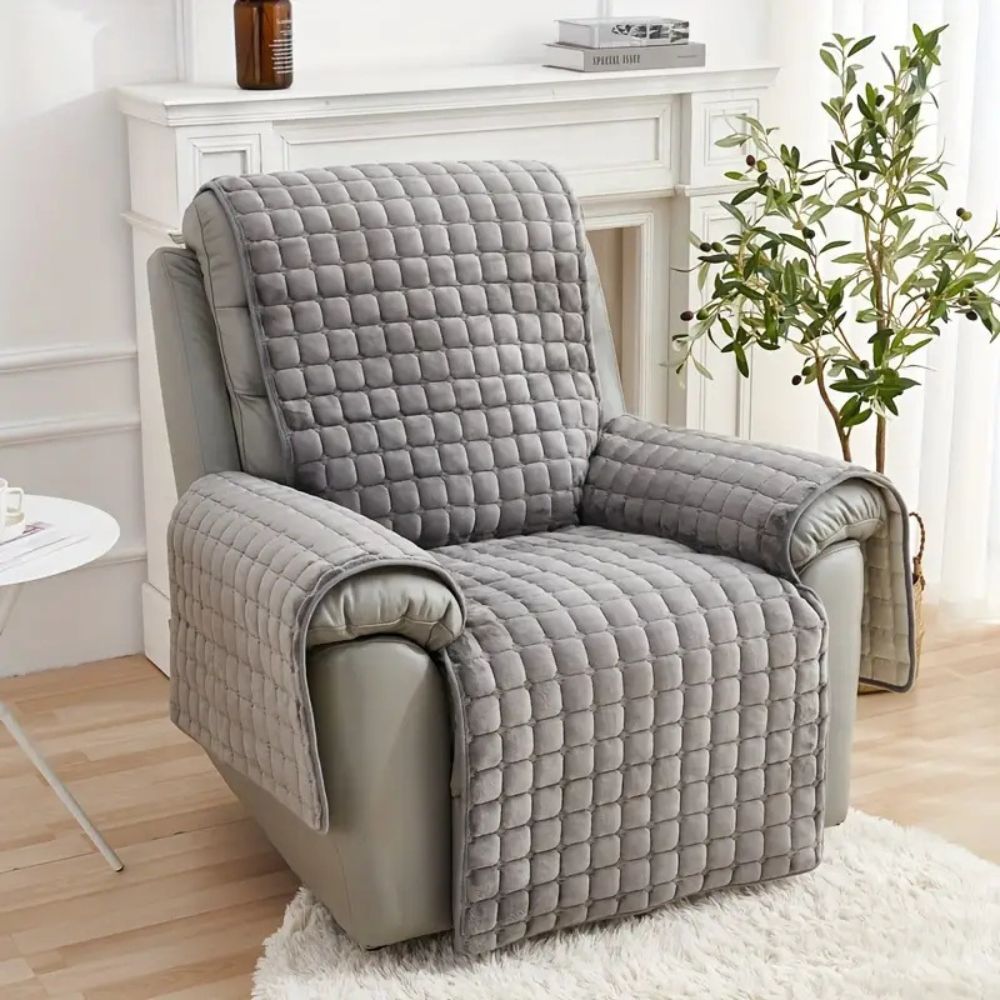 Velvet Grid Recliner Cover