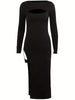 Sexy Strapless Long Sleeve Bodycon Dress