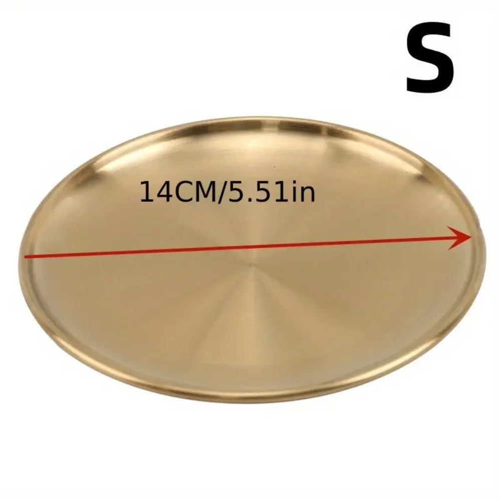 Lustrous Golden Stainless Steel Serving Plates