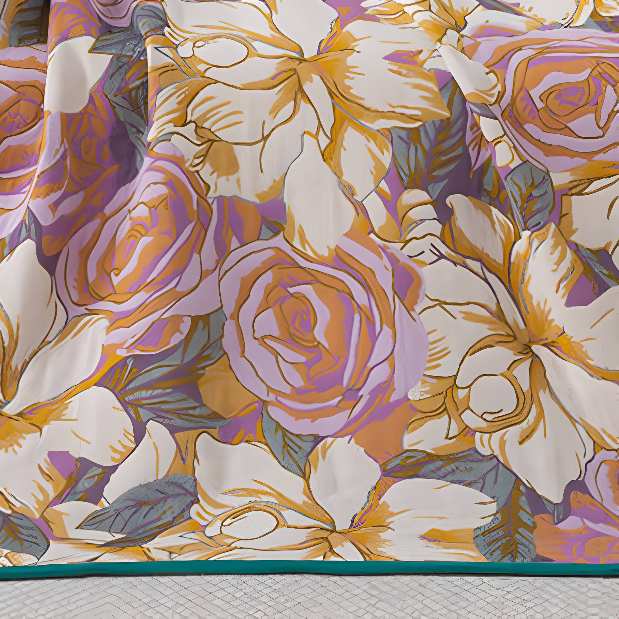 Floral throw blanket with red rose and white flower design, soft decorative sofa and bed cover in vibrant colors