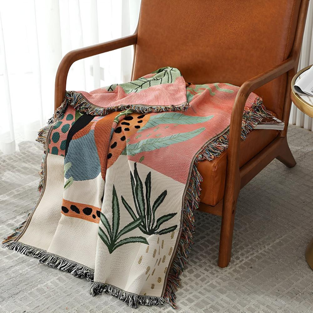 Jungle Leopard Patterned Throw Blanket