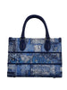 Deep Blue Structured Heavy-Stitch Tote Bag