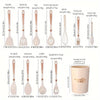 12-piece Nordic kitchen utensil set with non-stick silicone tools and wooden handles, heat-resistant cooking spoons, spatulas, and whisk