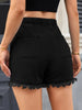 High-Waisted Drawstring Denim Shorts