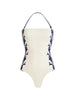 Navy Style One-Piece Swimsuit Set