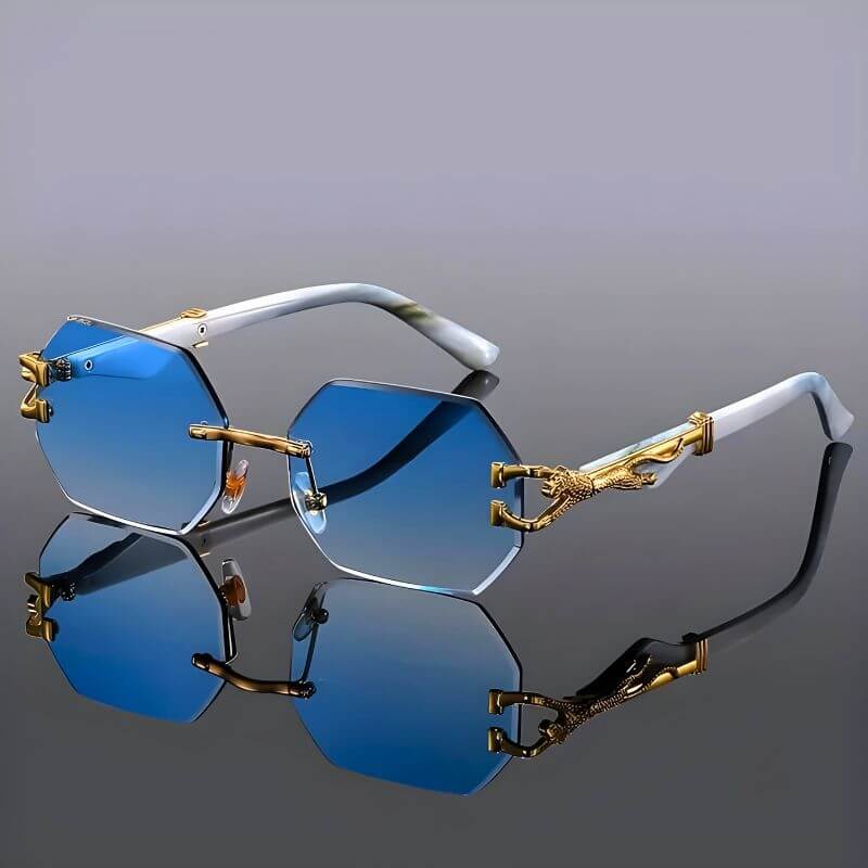 50% OFF | SolarHex | Hexagon sunglasses with gold accents - UV protection
