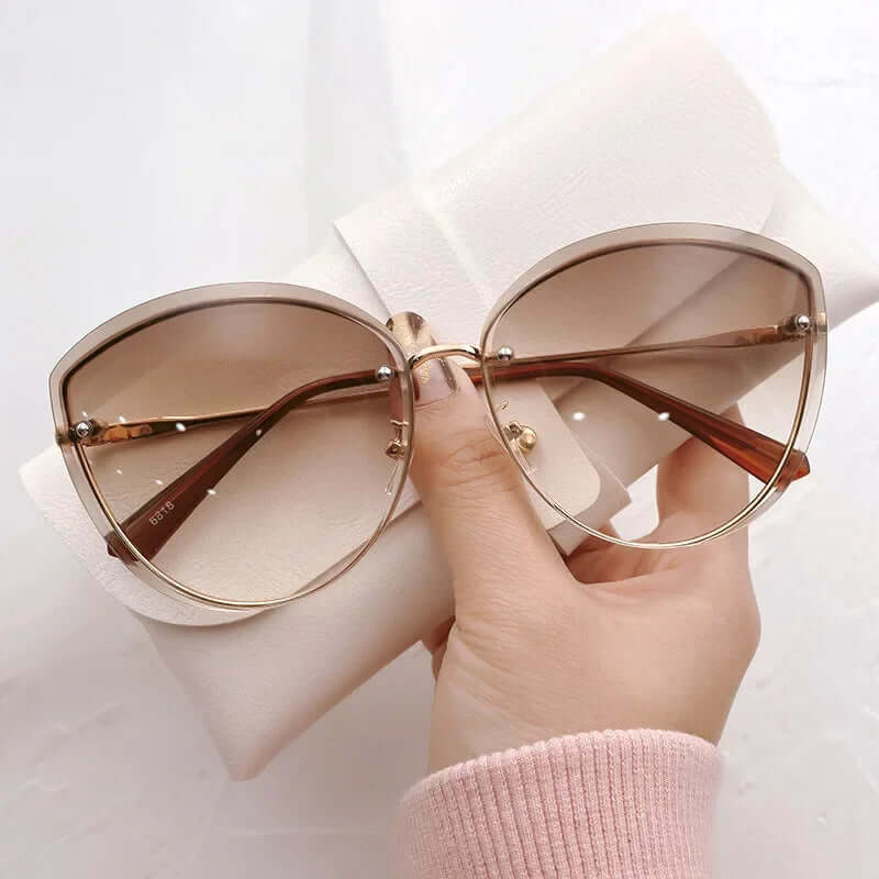 50% OFF | SolarCharm Cat-Eye |  Sunglasses ladies, rimless cat-eye shape UV400