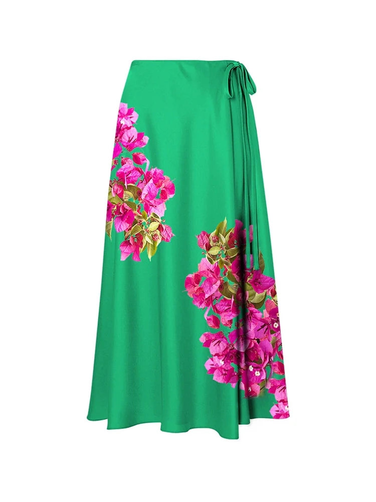 One-Shoulder Printed High-Waist Bikini Set