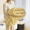 Luxury faux fur blanket in ivory white, soft and cozy throw for bedroom or living room winter decor