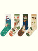 Cute Cartoon Kitty Pattern Cotton Socks