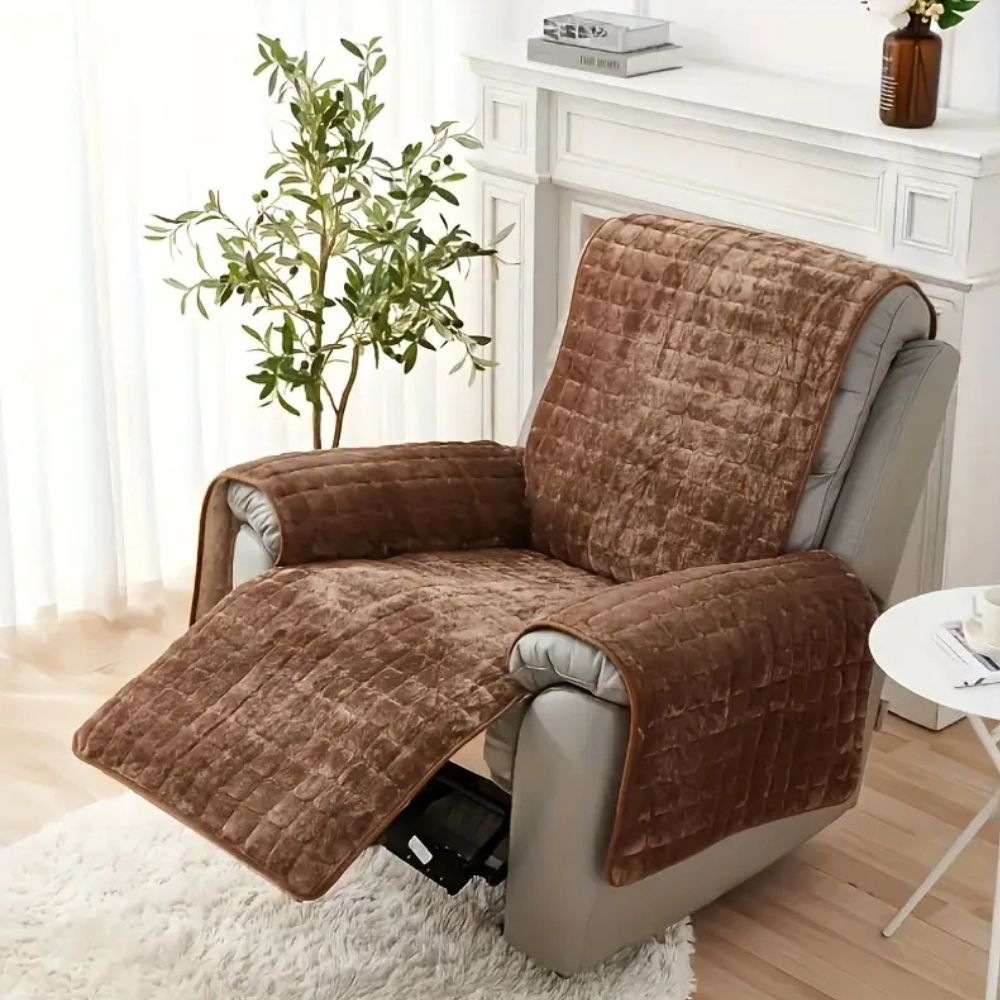 Velvet Grid Recliner Cover