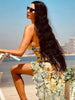 Mesh Lemon Print Swimsuit Set