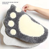 Gray footprint bath mat with soft plush texture, absorbent and non-slip bathroom rug for shower and tub