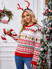 Christmas Crewneck Embroidered Knit Sweater