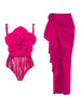 Swimsuit with Large Floral Decoration