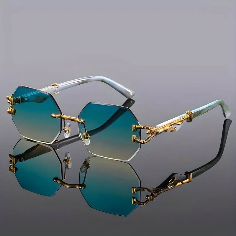 50% OFF | SolarHex | Hexagon sunglasses with gold accents - UV protection