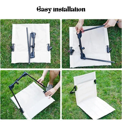 Lightweight Folding Camping Chair with Backrest – Portable Outdoor Folding Chair for Picnics and Beach, 500g