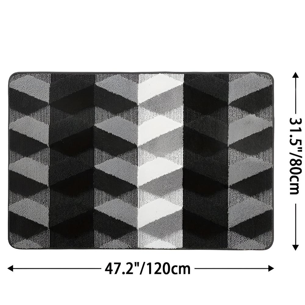 Soft Microfiber Non-Slip Geometric Rug