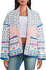 Lapel Printed Patchwork Quilted Thin Jacket