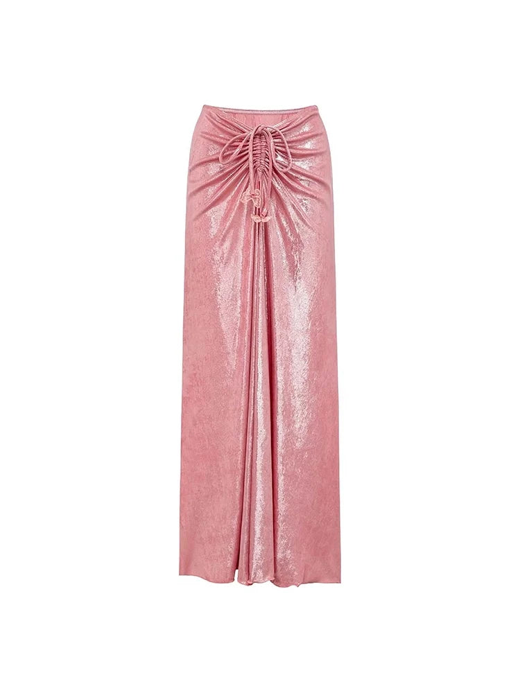 Pink Glossy One-Piece with 3D Butterfly