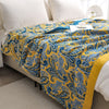 Azure Golden Retro Cotton Blanket