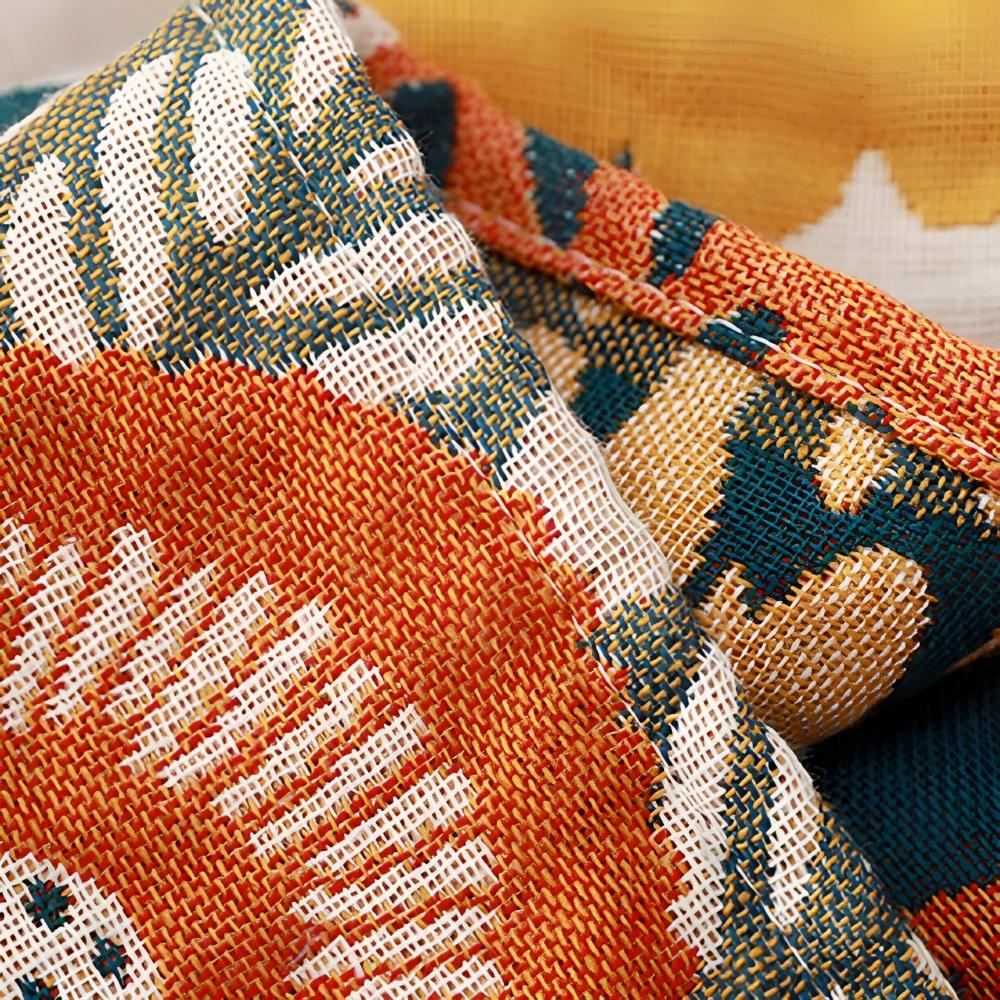 Colorful patchwork throw blanket with floral, polka dot, and heart patterns, soft decorative sofa and bed cover