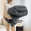 Luxury faux fur blanket in ivory white, soft and cozy throw for bedroom or living room winter decor