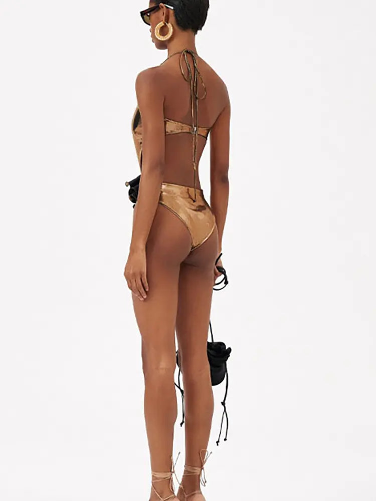 Floral Cutout Swimsuit Set