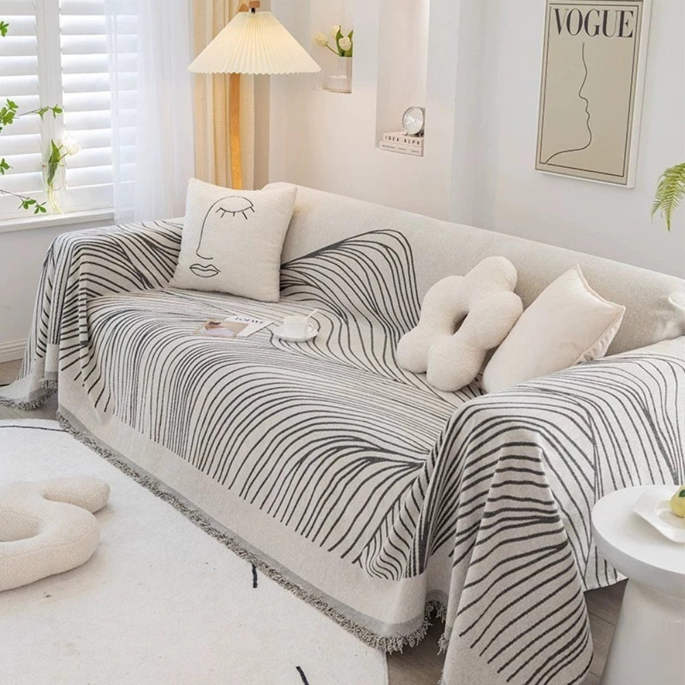 Calista Wave Chenille Sofa Cover