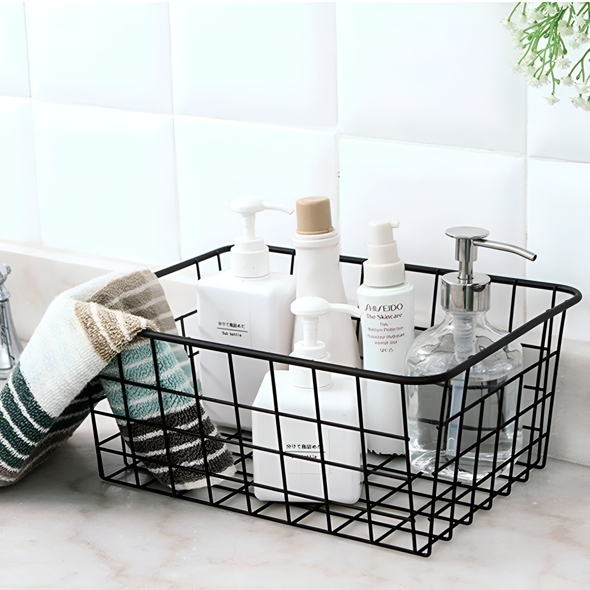 Sleek Wire Organizer Storage Basket