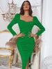 Strapless Long Sleeve Backless Dress