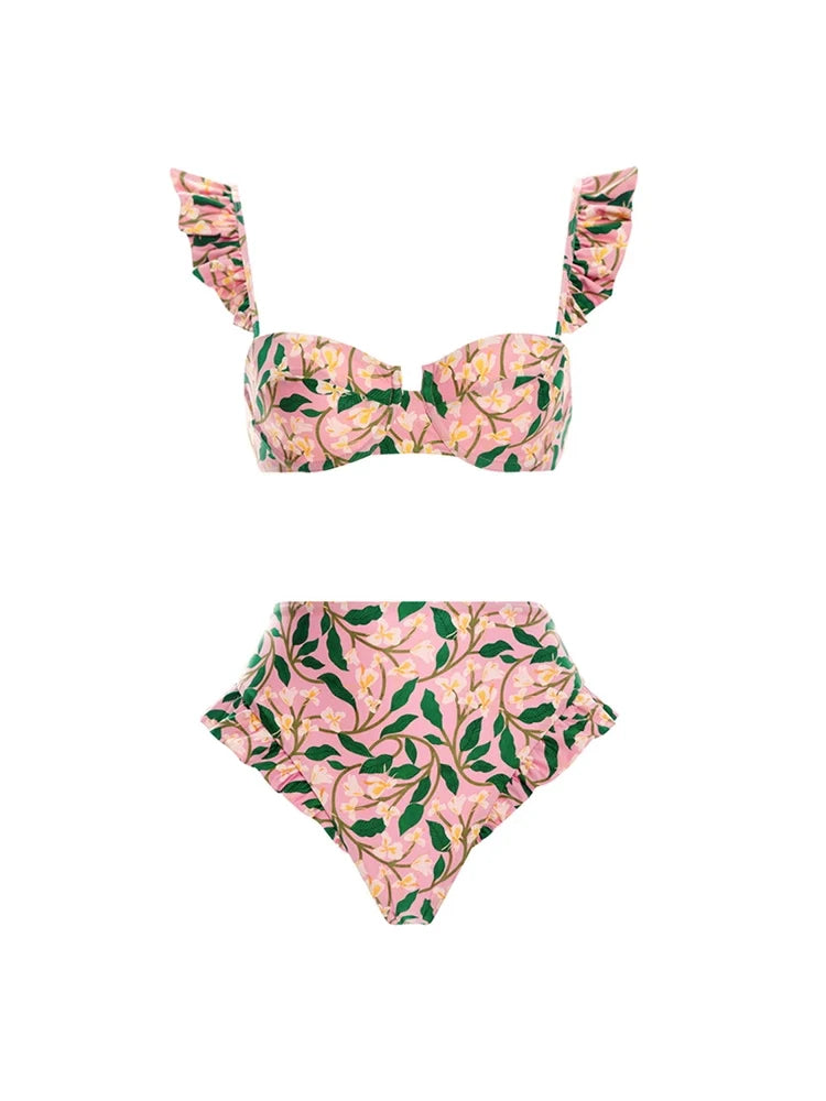 Mini Ruffle Floral Bikini Set