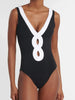 Colorblock One Piece Swimsuit Set