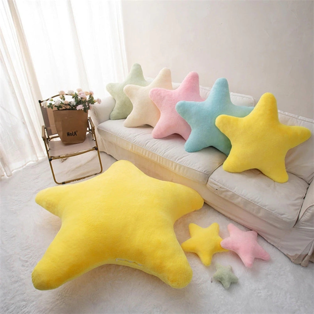 Cuddly Pastel Fluffy Star Cushion