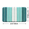 Soft striped gray bath mat with non-slip backing, absorbent plush bathroom rug for shower and tub area