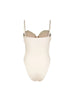 Floral Appliqué Solid One-Piece Swimsuit