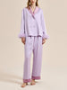 Feather Trim Red Pyjamas Set