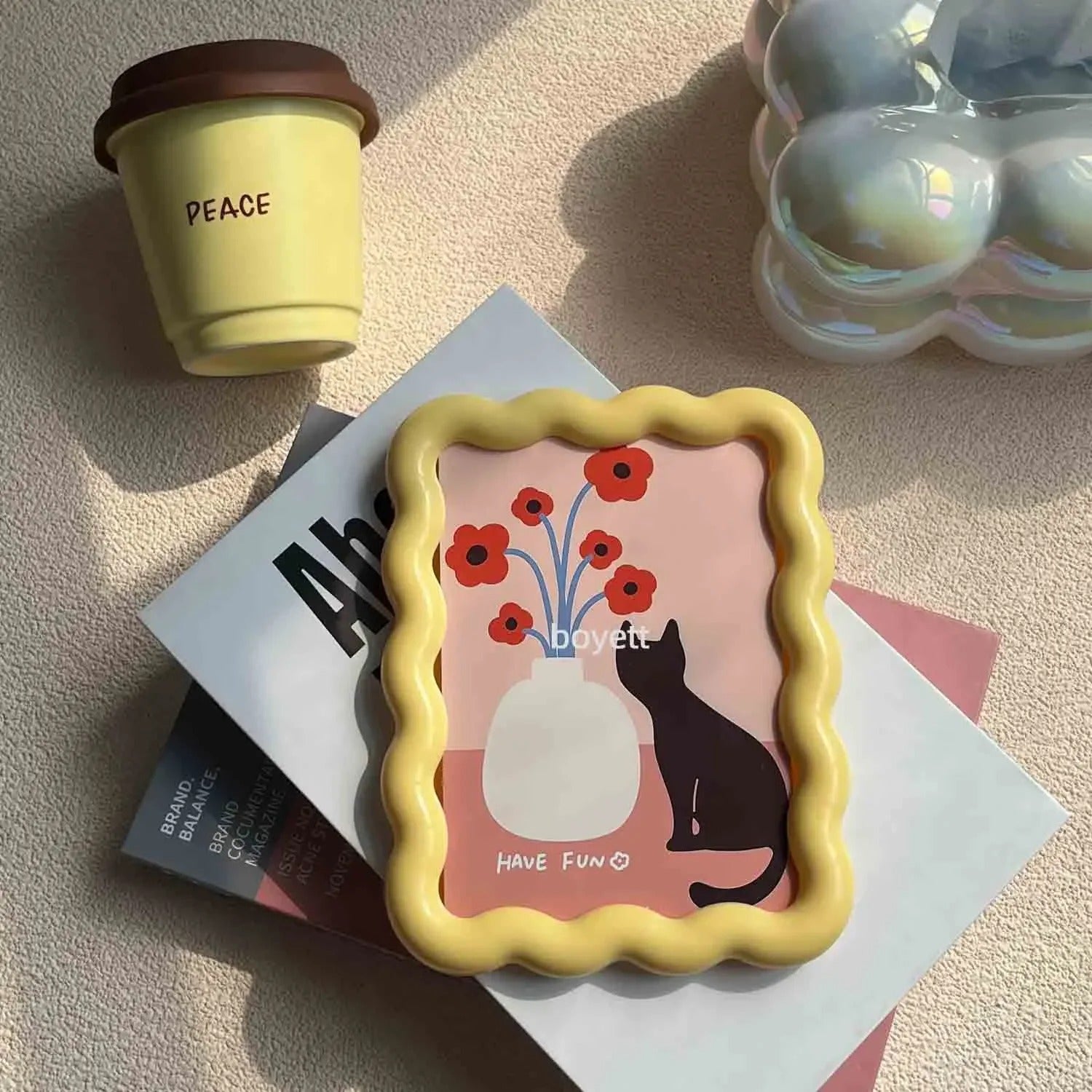 Acrylic picture frame – Minimalist square design – Durable and versatile for home or office – Fits 6-inch photos