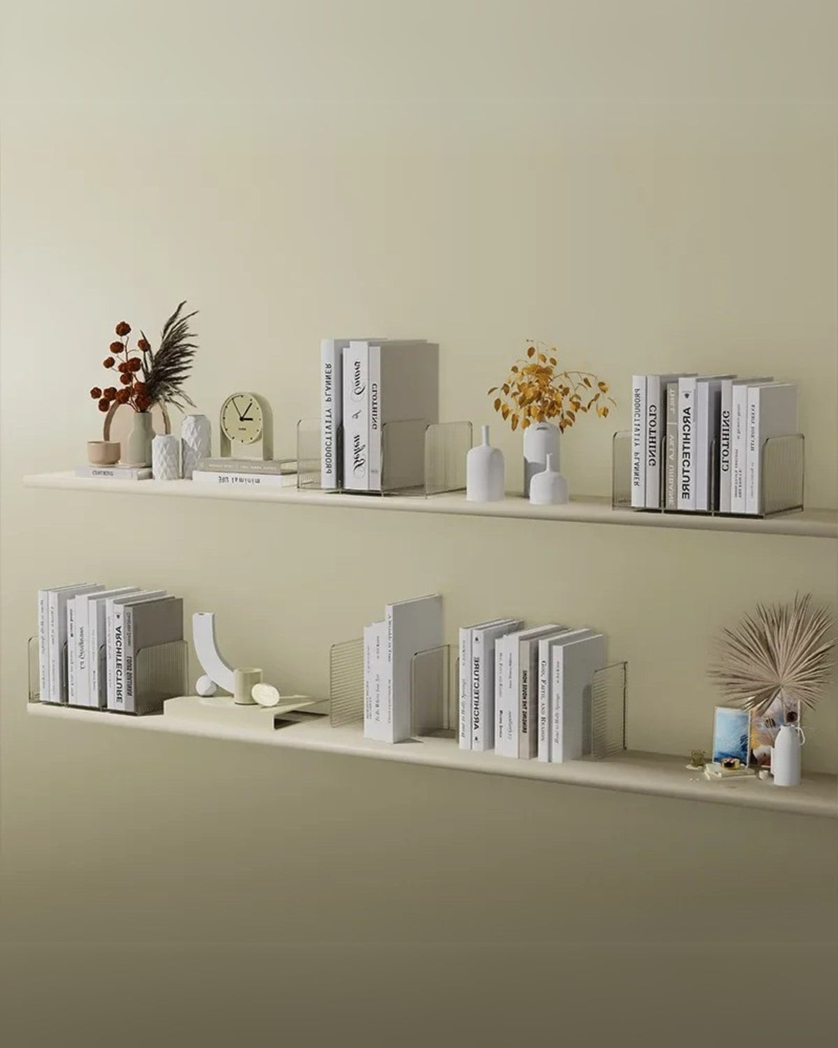 Acrylic shelf – Elegant design – Warm amber, serene green, or sleek smoke gray – Modern wall organizer