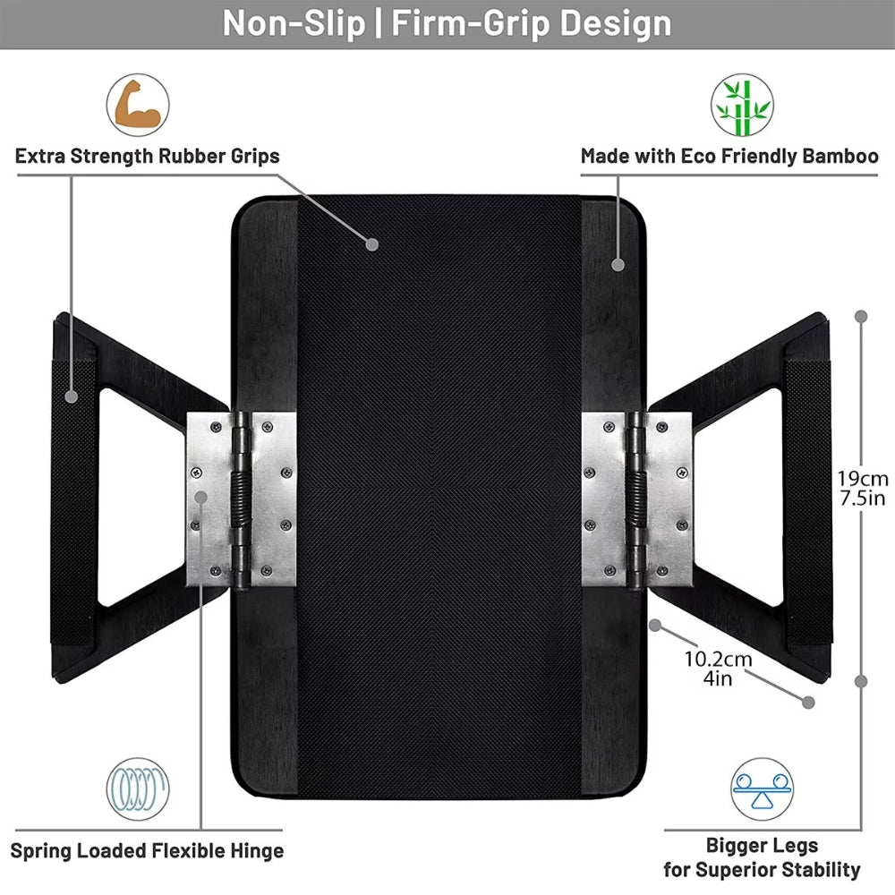 Adjustable Bamboo Clip-On Arm Tray Table