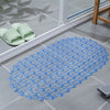 Purple oval non-slip shower mat with strong suction cups, PVC bathroom safety floor mat for tub or shower