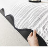 blackwith scalloped edges, modern couch protector and decorative throw blanket for living room