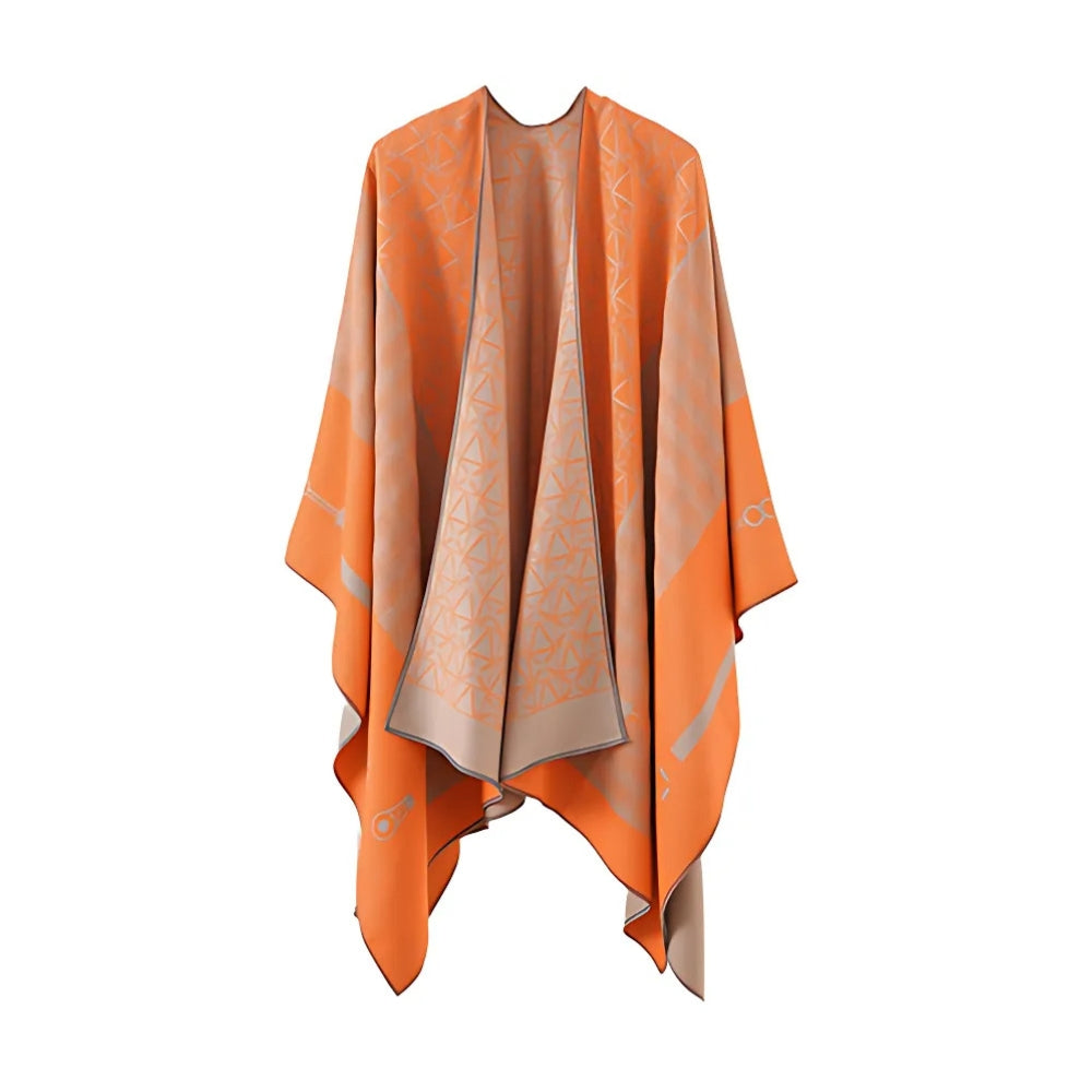 Auron Geometric Acrylic Poncho Shawl