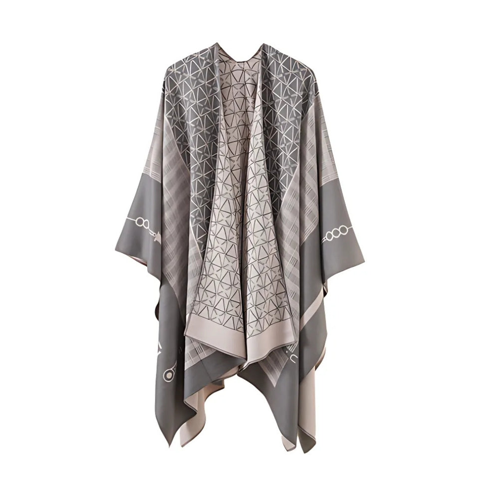 Auron Geometric Acrylic Poncho Shawl